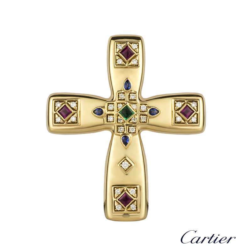 Cartier Gold Cross Necklace | tyello.com